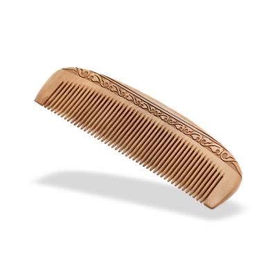 China Wholesale Original Natural Wooden Comb Hair Brush Wooden Comb Carving Series Peach Wood Comb for sale