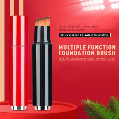 China Multifunctional Silky Soft Base 2in1 Refillable Bottle Inside Professional Single Makeup Brush Make Up Brushes Custom Logo for sale