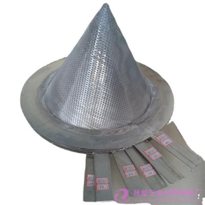 China Cone Shape Durable Metal Cone Filter Stainless Steel Perforated Temporary Line Strainer for sale