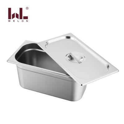 China European Style Anti-jamming Shape Gastronorm Gelato Pan 1/3 Stainless Steel Food Pan Friction Dish Ice Cream Container for sale