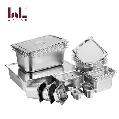 China SS201 Normal Food GN Style Stainless Steel Gastronorm Container GN Pan-European Easily Cleaned Casserole With Anti-jamming for sale