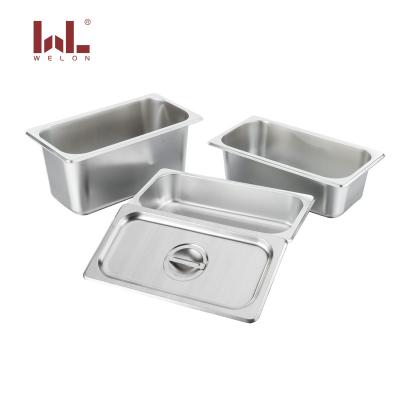 China 201 American style lower prices traditional stainless steel food pan 1/3 stainless steel gastronorm containers for sale