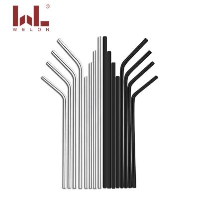 China 304 Stainless Steel Viable Straw Metal Drinking Straws Reusable Silver Color Coffee Metal Straws for sale