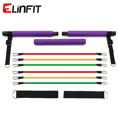 China Wholesale Sports Workout Exercise Resistance Band Yoga Pilates Bar, Muscle Toning Bar Home Gym Resistance Bands Pilates Bar Kit for sale