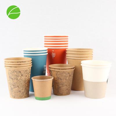 China PE 20oz Disposable Tea Coffee Double Disposable Wallpaper Cup for sale