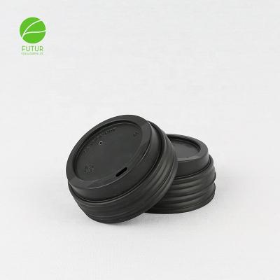 China 80mm Biodegradable PLA Lid 90mm Disposable Coffee Cup Lid Biodegradable for sale