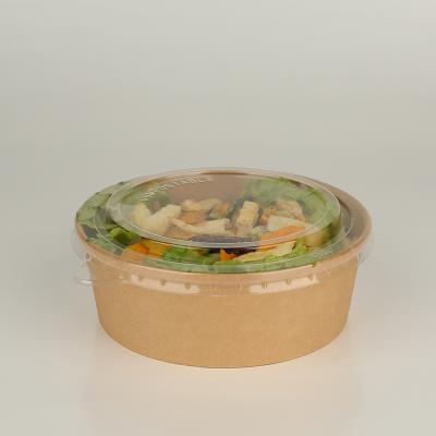 China Disposable Paper Salad Bowl With Lid For Evan for sale