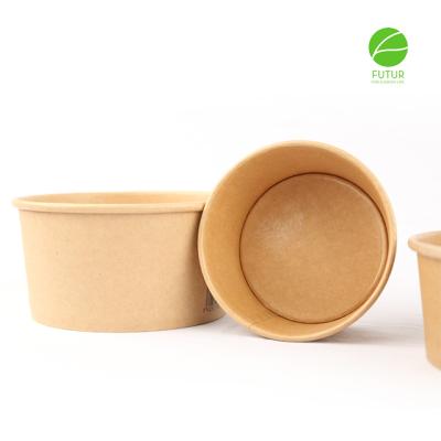 China Disposable 20oz Premium Paper PLA Liner Salad Bowl Maker Disposable Wrapper For Packing Food With Lids for sale