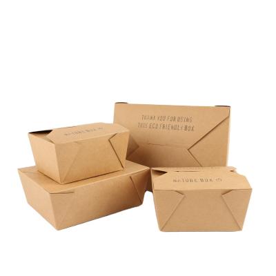 China Biodegradable Disposable Custom Printed Kraft Paper Lunch Food Paper Box For Fast Food for sale