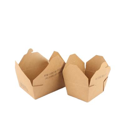 China Biodegradable Disposable Custom Printed Kraft Paper Lunch Food Paper Box For Fast Food for sale