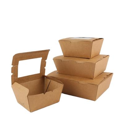 China 100% Eco-friendly Biodegradable Compostable Bamboo Paper Small Salad Containers With PLA Window for sale