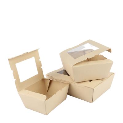 China 2020 Hot Sale 100% Small Bamboo Paper Salad Containers Eco - Friendly With PLA Window for sale