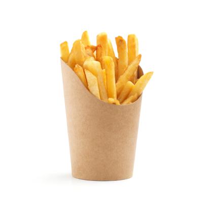 China 100% Compostable Eco-Friendly Grade Disposable Snack Cup Paper Cup Holder French Fries French Fries Cups for sale