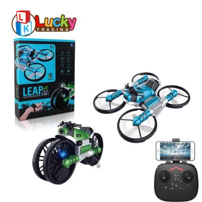 China Newest Hot Sale RC Hobby Watch 2 in1 Radio Control 4 Axis Child Drone Deformation Motorcycle Foldable Drone for sale