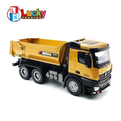 China 1:14 10 Function Huina Metal RC Hobby Full Function Remoto Automation Toy Car Alloy Rc Full Dump Truck for sale