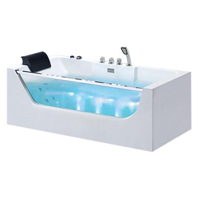 China Modern Indoor Square Bathtubs Freestanding Single Spa Massage Freestanding Acrylic Glass Bathtub for sale