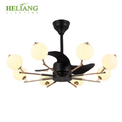 China New Product Decoration Modern ABS Iron Decorative Home Restaurant Led Ceiling Fan Light Wholesale for sale