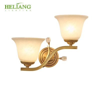 China American American high-end aisle lamp TV sofa background antique all-copper wall light for sale