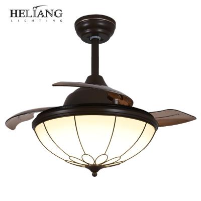 China Nordic modern American living room LED invisible lamp fan ceiling fan ceiling fan restaurant fan chandelier for sale