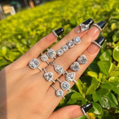 China Fashion Jewelry Engagement Wedding Rings Heart S925 Sterling Silver Ring 925 CZ Zircon Customs Fine Jewelry For Women for sale