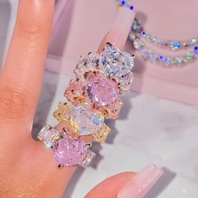 China 2022 New Arrived CLASSIC Fashion Bling Bling Zircon Heart Ring Glacial Steelhigh Quality Zirconia Rings Stainless Zircon for sale