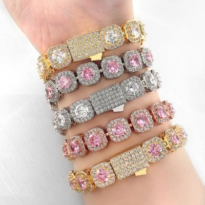 China Charm Chains Hot Sale Luxury Fine Jewelry For Women And Men Iced Out Zircon Gold Plated Bracelet For Women And Men for sale