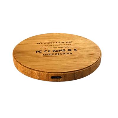 China IOS 10W Qi 5V Bamboo Wireless Charging 2A Wireless Charger Wooden Wireless Charger For Mobile Phones for sale