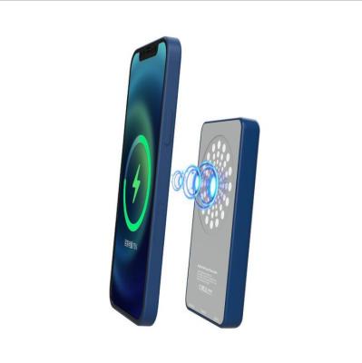 China 15W Charger Power Bank 5000 MAH For iPhone 12 Mag Safe Power Bank With Hot Magnetic Wireless Charging Holder for sale