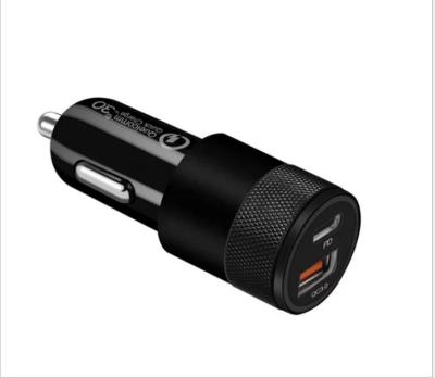 China Smartphone Alloy Mobile Phone Car Charger USB Outlets Dual A+C QC3.0 PD 18W /20W Fast Car Charger Adapter For iPhone for sale