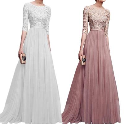 China Lskj579 long chiffon evening dress anti-static skirt 2021Europe and America autumn and winter evening dress new for sale