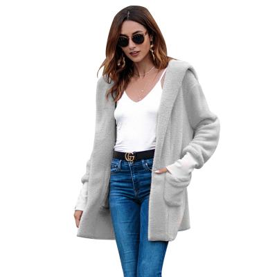 China New Women's Anti-Shrink Cashmere Winter Solid Color Coat Long Sleeve Wool Coat for sale