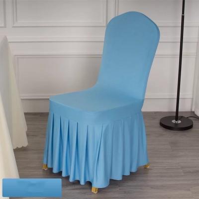 China Elastic big Wholesale price durable universal wedding chair cover skirts polyester fabric for sale