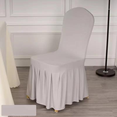 China OEM Chair Cover Skirt Large Elastic Solid Color Polyester Elastic Chair Cover For Wedding And Banquet Dining Chair for sale