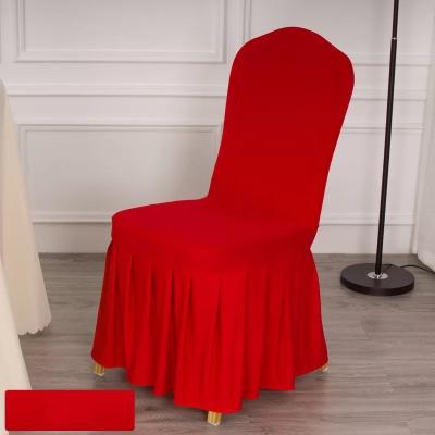 China Large Elastic Polyester Elastic Chair Cover OEM Custom Solid Color Elastic For Wedding And Banquet Dining Chair for sale