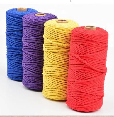 China Manufacturer Supply 3Mm-20Mm Viable Color Various Color Braided Cotton Rope for sale