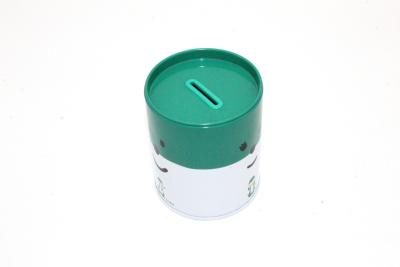 China Factory Recyclable Round Shape Metal Piggy Bank Gift Packaging Money Coin Tin Box for sale