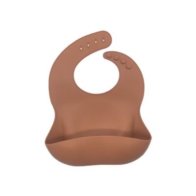 China BPA Free BSCI Audited Soft Baby Bib Silicone OEM Design Baby Adjustable Hook All Waterproof Bibs For Baby Feeding for sale