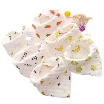 China 8 Bandana Absorbent Muslin Bibs Breathable Breathable Baby Diapers Drool Bibs for sale