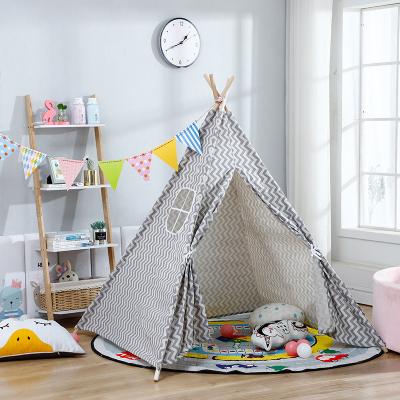 China Easy Foldable Kids Play Tent Cotton Canvas Indian Teepee Kids Kids Indoor Tent Play Tent Indian Teepee Tent On Sale for sale