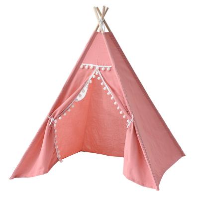 China Easy Foldable Kids Play Indoor Tent High Quality Kids Teepee Cotton Canvas Indian Play Tent On Sale for sale