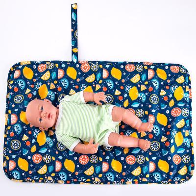 China PUL Bamboo Stitched PUL Customized Logo Changing Mat Polyurethane Eco Friendly Thicker Waterproof Diaper Pad for sale