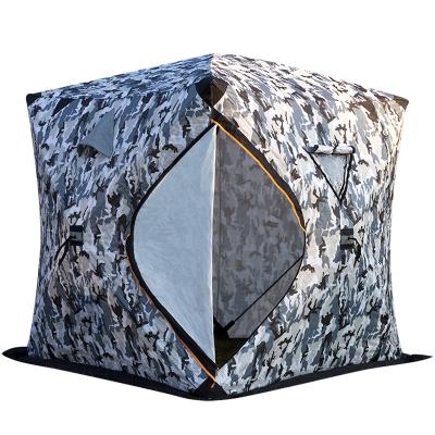 China Portable Camouflage/Field Game Ice Fishing Shelter 3-4 Person Ice Fishing Tent with Bag Water-repellent and Wind-resistant Quick Fishing Tent for sale