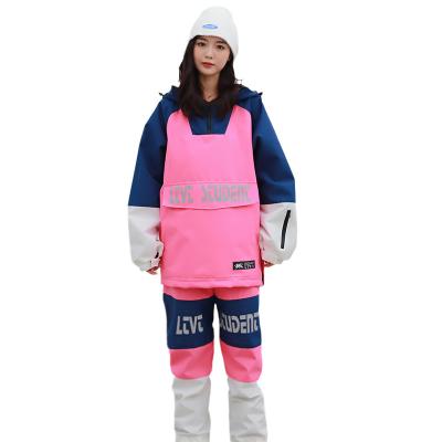 China New Portable Outdoor Snowboarding Cold Warm Ski Snow Suits Fashion Pink Waterproof Men's and Women's Winter Breathable Snow Jacket and Pants for sale