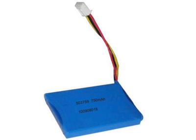 China 750mah 3.7V  Rechargeable Lithium Polymer Battery Packs With Wire / Connector for sale