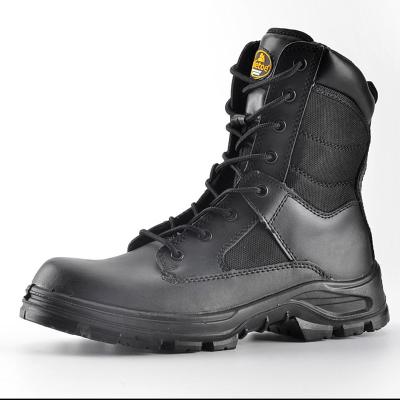 China Leather American style desert combat army black boots for army, police, jungle etc. for sale