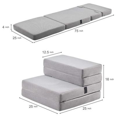 China Customized Collapsible Gel-infused Adult Triple Mattress Collapsible Foam Folding Mattress Guest for sale