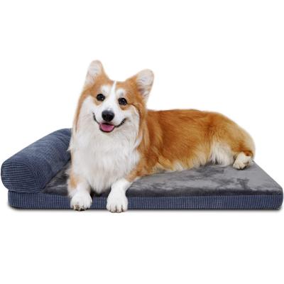 China Large Breathable Dog Cat Bed, Orthopedic Foam Pet Mat For Proper Sleep, Removable Blanket Pet Bed for sale