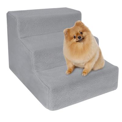 China Removable Pet Ladder Steps Stairs Blanket Soft Fleece Indoor Dog Steps Dog Stairs for sale