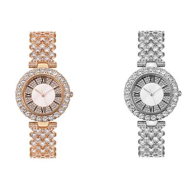 China 2022 Luminous Hands Women's Stainless Steel Diamond Bracelet Watch Set Jam Tangan Wanita Watch+Bracelet for sale