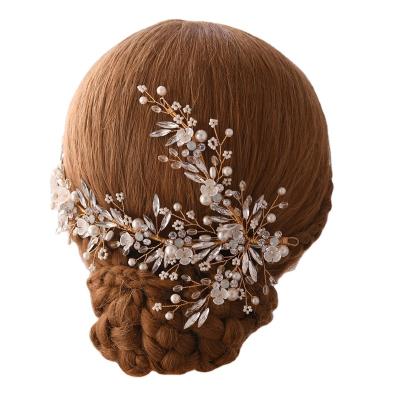 China Elegant pearl and pearl Chinese style wedding hair accessories headpieces for bridal for sale